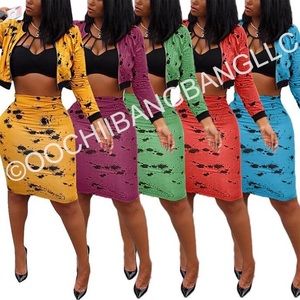 Two Piece Set Jacket and Skirt Set